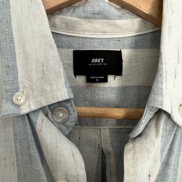 Obey, Size S, Short Sleeve Button Up Shirt, Lovely Used - Picture 3 of 5